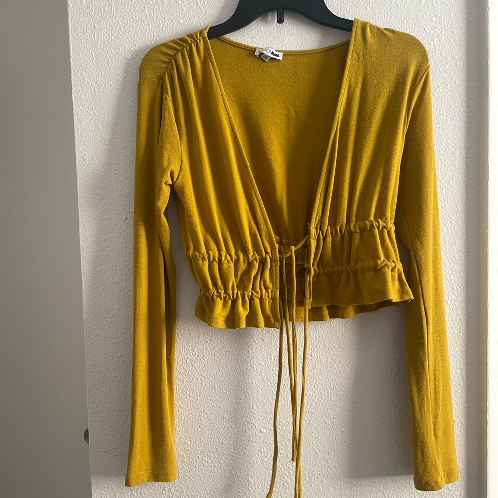 Fashion Nova Mustard Long Sleeve Shirt